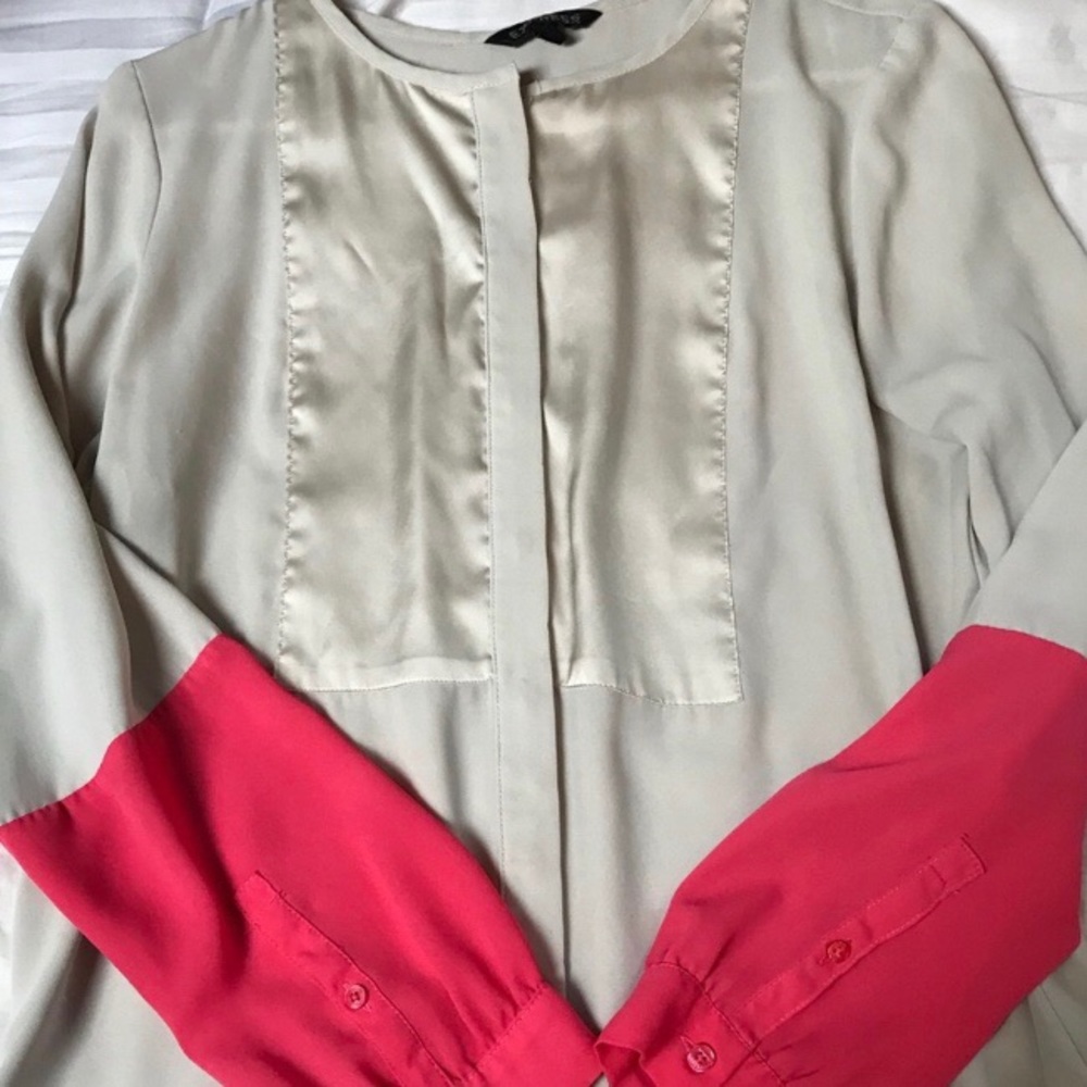 Express color block blouse